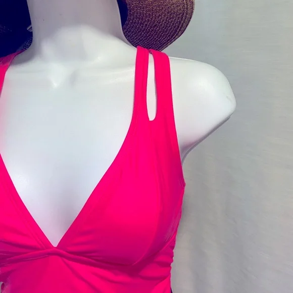 NWT Cupshe pink, one piece bathing suit,  size M - Picture 7 of 7